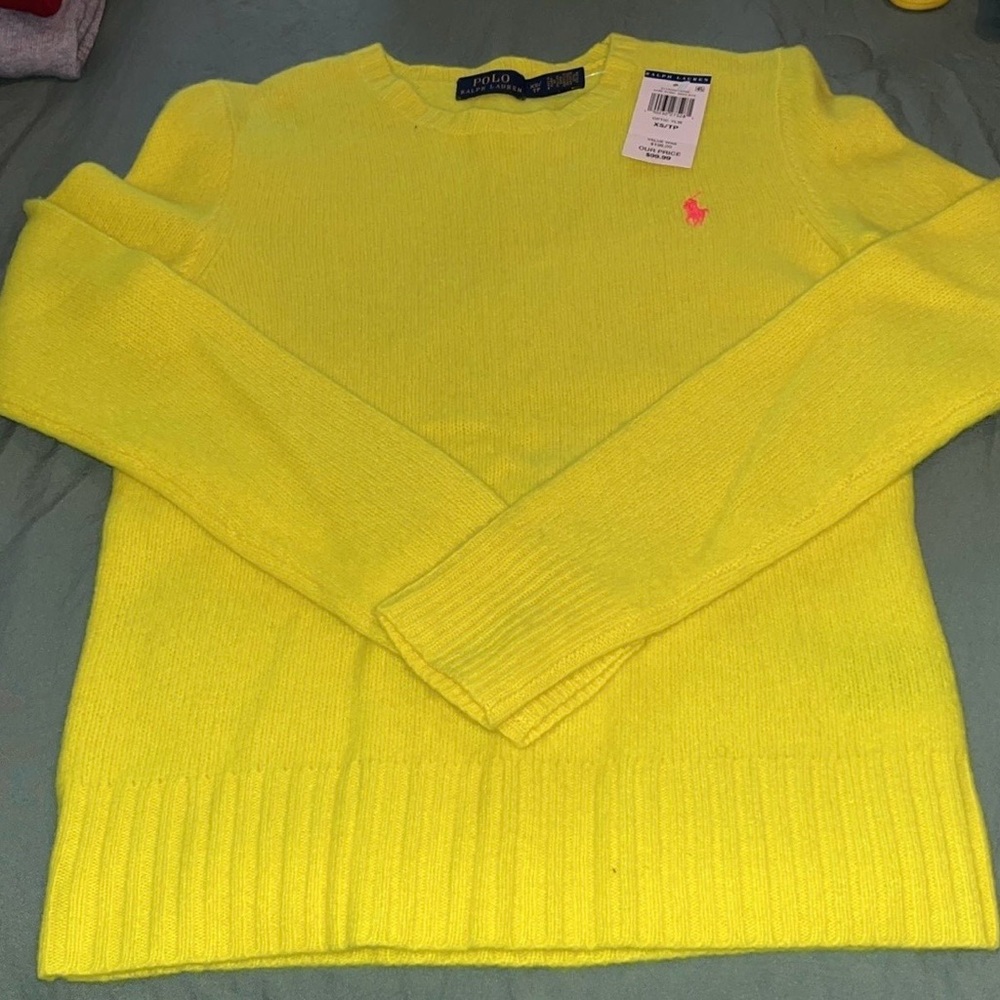 Ralph Lauren Women’s Neon Yellow Crewneck Sweater